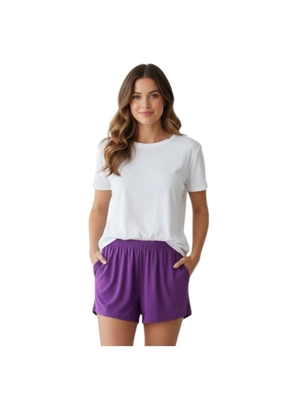 Rhonda Shear Size S Purple Sleep Shorts